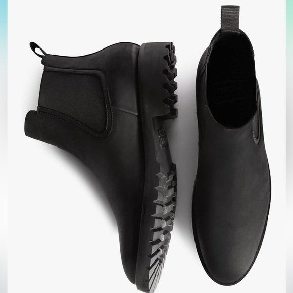 Thursday Boot Co Matte Black Leather Slip On Chelsea Combat Boots - Picture 2 of 10